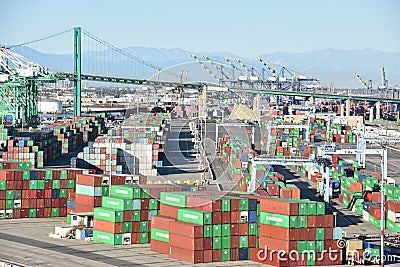 Port of San Pedro in Los Angeles, California Editorial Stock Photo