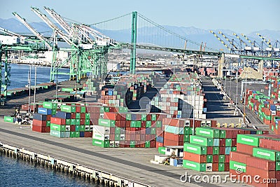 Port of San Pedro in Los Angeles, California Editorial Stock Photo