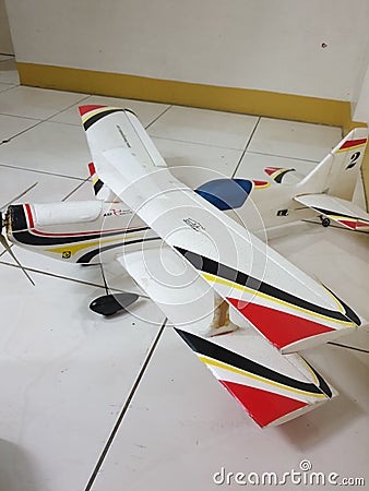 Port Side of Radio Control aerobatic Bi-plane. Editorial Stock Photo