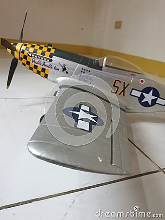 Port side of Radio Control Model P51 Mustang Editorial Stock Photo