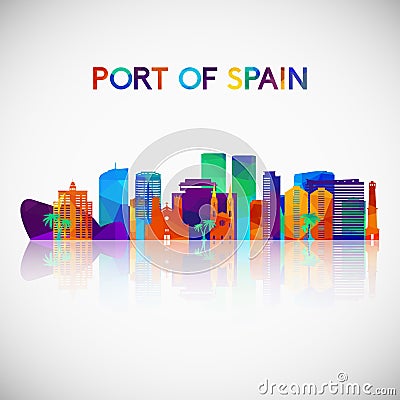 Port of Spain skyline silhouette in colorful geometric style. Vector Illustration