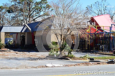 Burger King restaurant damaged by hurricane Editorial Stock Photo