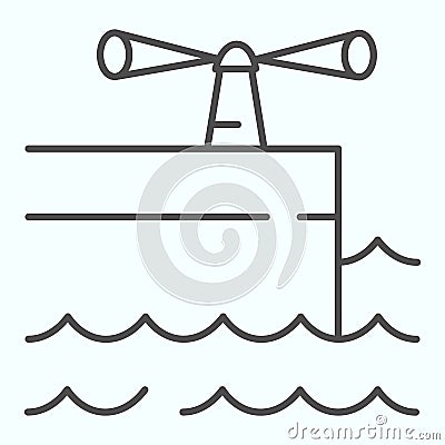 Port thin line icon. Dock vector illustration isolated on white. Dockside outline style design, designed for web and app Vector Illustration