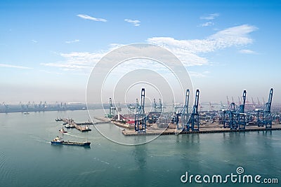 Port of tianjin Stock Photo