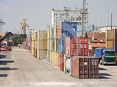 Port of transhipment Stock Photo