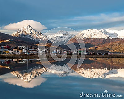 Port of Ushuaia, Tierra del Fuego, Patagonia, Argentina Editorial Stock Photo