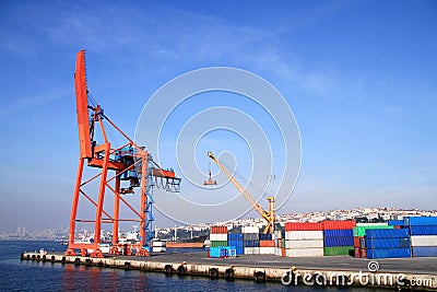 Port warehouse Stock Photo