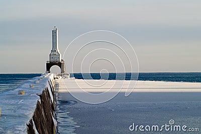 Port Washington Breakwater Light Stock Photo