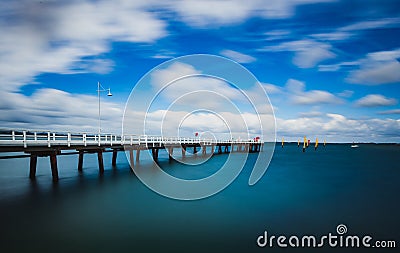 Port Welshpool Long Jetty Stock Photo