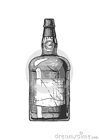 Port wine bottle Vector Illustration