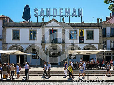 Port wine house Sandeman in Porto Editorial Stock Photo