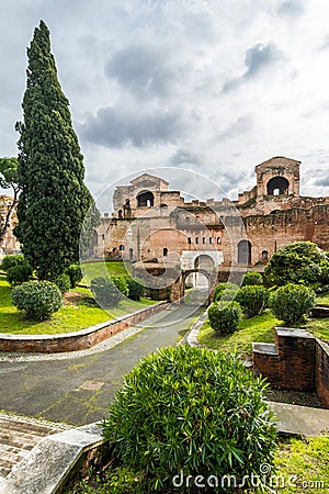 Porta Asinaria and guard Towers on the Rome walls Stock Photo