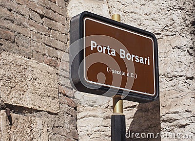 Porta Borsari city gate in Verona Stock Photo