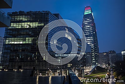 Milan skyline and view of Porta Nuova business district, Italy Editorial Stock Photo
