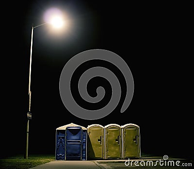 Porta Potties Stock Photo