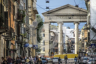 Porta Ticinese, Milan Italy Editorial Stock Photo