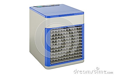 Portable Air Cooler, Mini air Conditioner Fan with USB. 3D rendering Stock Photo