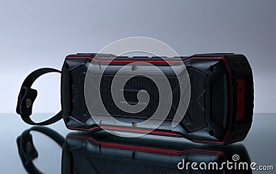 Portable audio speaker closeup Stock Photo