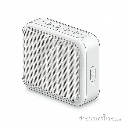 Portable Bluetooth speaker with a sleek rectangular design. It features a white, Stock Photo