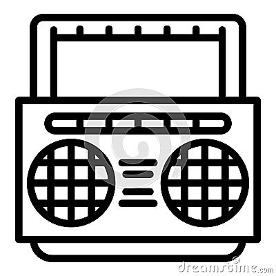 Portable boombox icon, outline style Vector Illustration