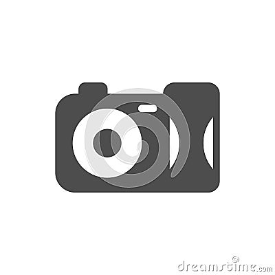 Portable camera glyph icon and photography concept Vector Illustration