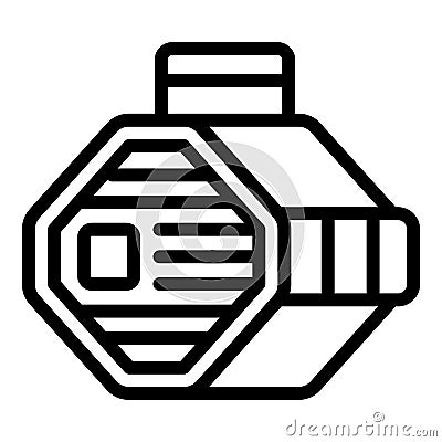 Portable cat kennel icon outline vector. Feline carrier box Vector Illustration