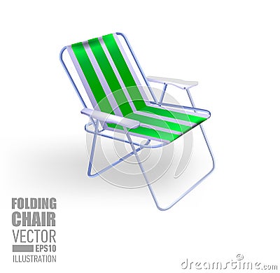 Portable chair for garden Cartoon Illustration