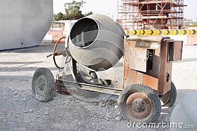 Portable concrete mixer Stock Photo