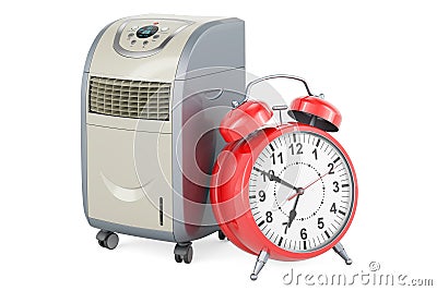 Portable conditioner with alarm clock, 3D rendering Stock Photo