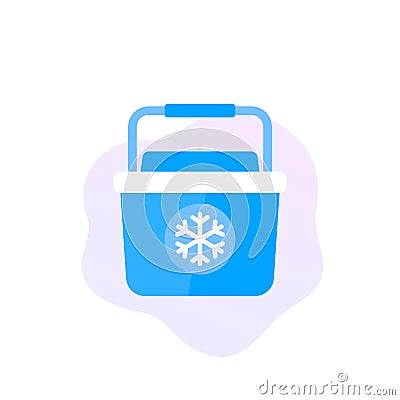 Portable cooler, fridge icon, vector Vector Illustration