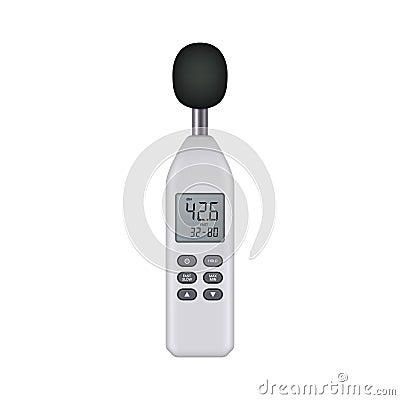 Portable digital sound level meter. Vector Illustration