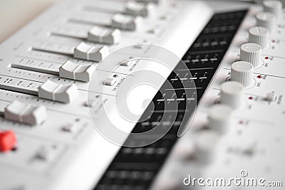 Portable digital sound mixer Stock Photo
