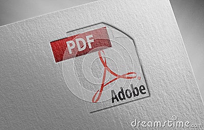 Adobe-pdf-icon_1 on paper texture Editorial Stock Photo