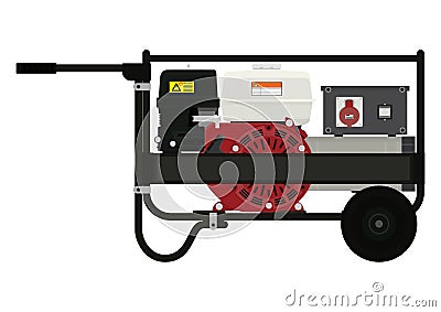 Portable electric generator. Vector Illustration