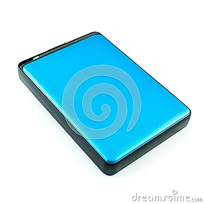 Portable External Hard Drive Disk isolated Stock Photo