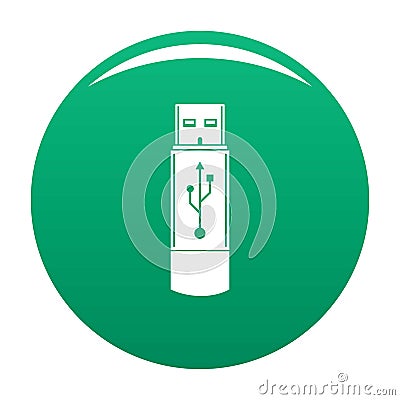 Portable flash drive icon vector green Vector Illustration