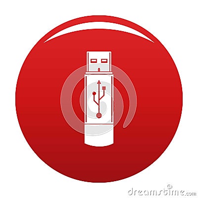 Portable flash drive icon vector red Vector Illustration