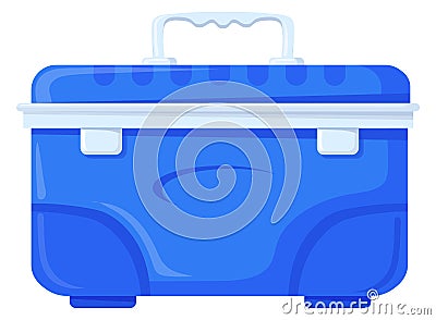 Portable fridge cartoon icon. Summer ice box Vector Illustration