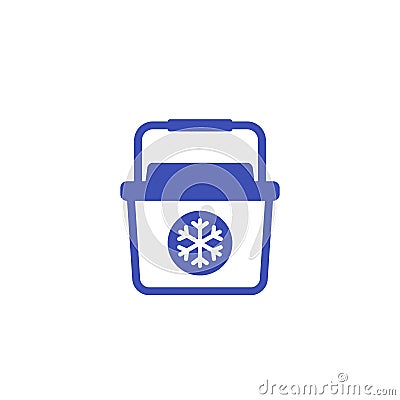 Portable fridge, cooler icon on white Stock Photo