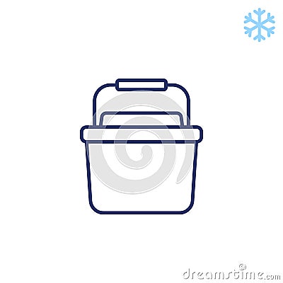 Portable fridge, cooler line icon Stock Photo