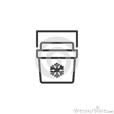 Portable fridge outline icon Vector Illustration