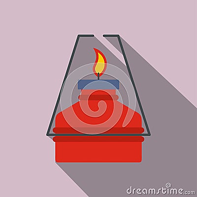 Portable gas burner flat icon Vector Illustration