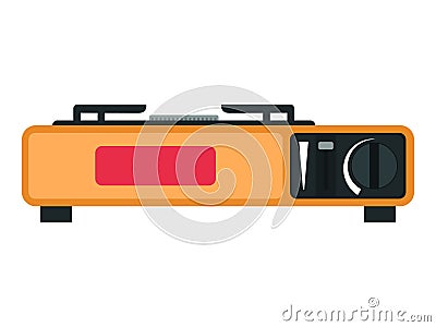 Portable gas camping stove isolated Vector Illustration