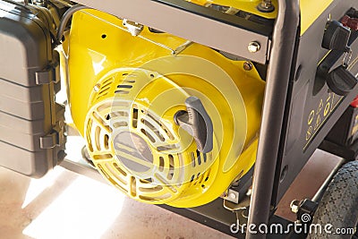 Portable gasoline generator.The use of an autonomous energy source. An additional source of energy Stock Photo
