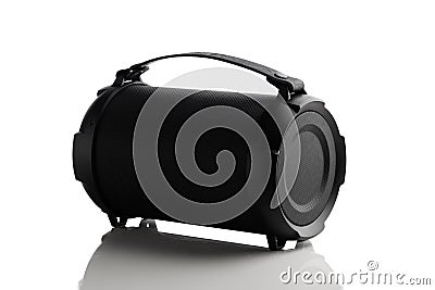 Portable handheld wireless speaker, isolated on white background Stock Photo
