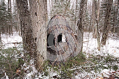 Portable Hunting Blind Stock Photo