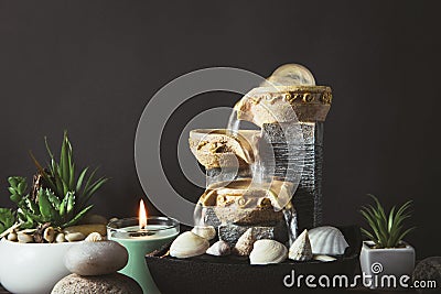 Portable indoor fountain for good Feng Shui in Your Home concept. Stock Photo