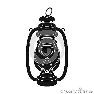 Portable kerosene lamp.African safari single icon in black style vector symbol stock illustration web. Vector Illustration