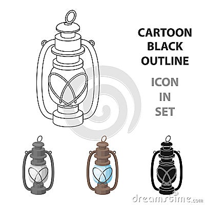 Portable kerosene lamp.African safari single icon in cartoon style vector symbol stock illustration web. Vector Illustration