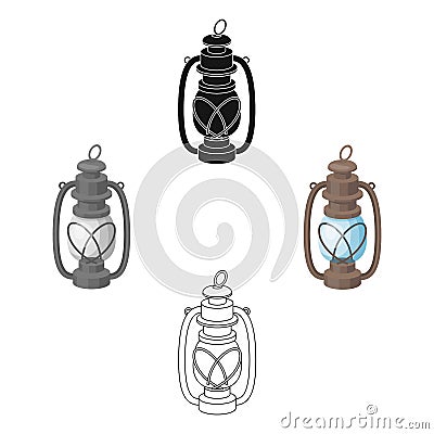 Portable kerosene lamp.African safari single icon in cartoon style vector symbol stock illustration web. Vector Illustration